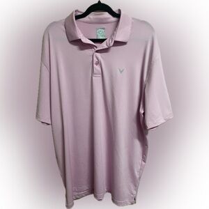 Callaway Optidry Men’s Golf Polo Shirt Pink White Size XL
